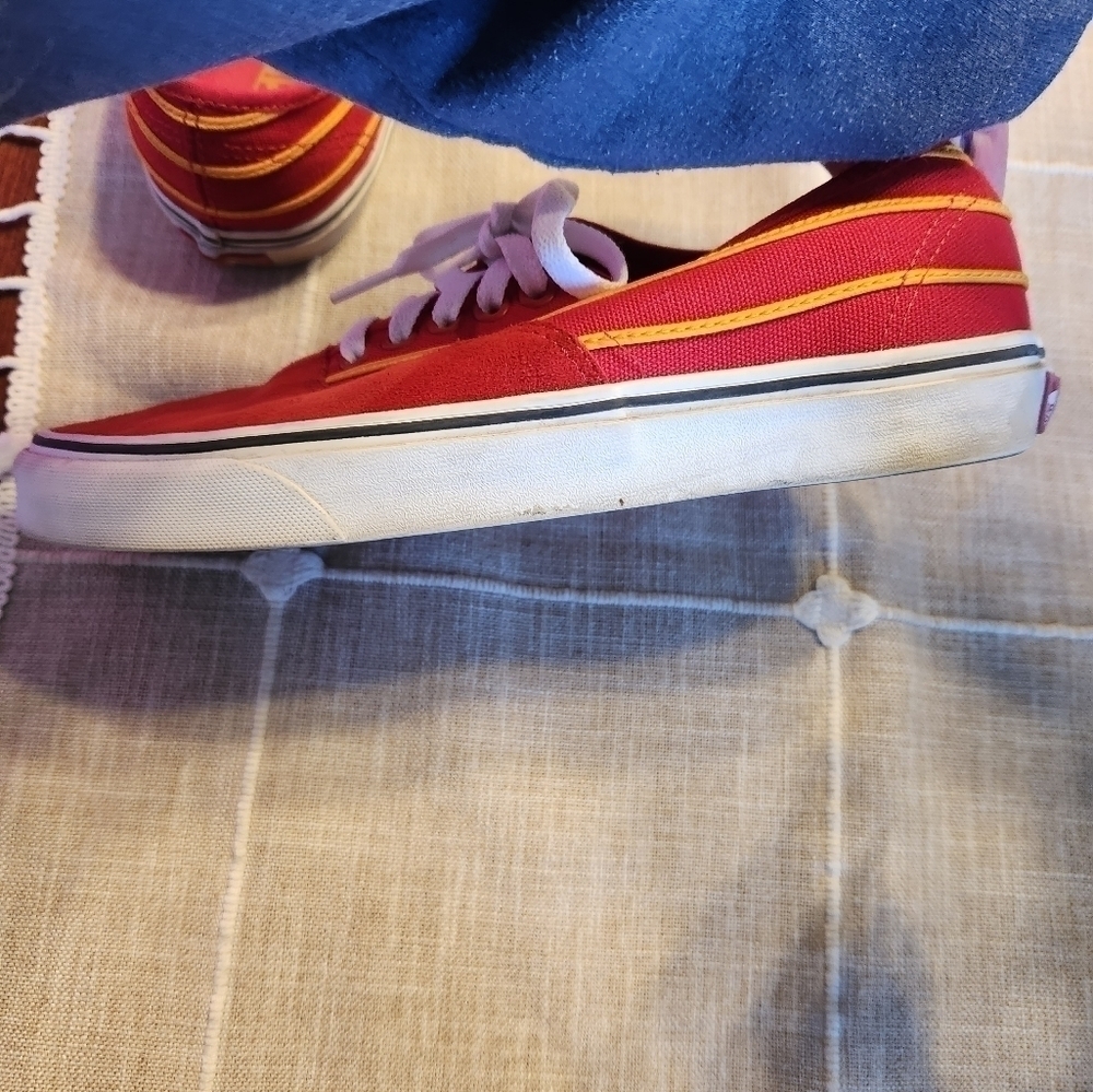 Vans Original Racing Red/Cadmium Yellow Unisex Sneakers M 8/ W 9.5 Chiefs colors - Picture 8 of 12